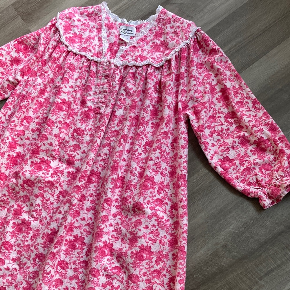 Anthony Richards Floral Flannel Cottagecore Eyelet Ruffle Trim Modest sz 4X